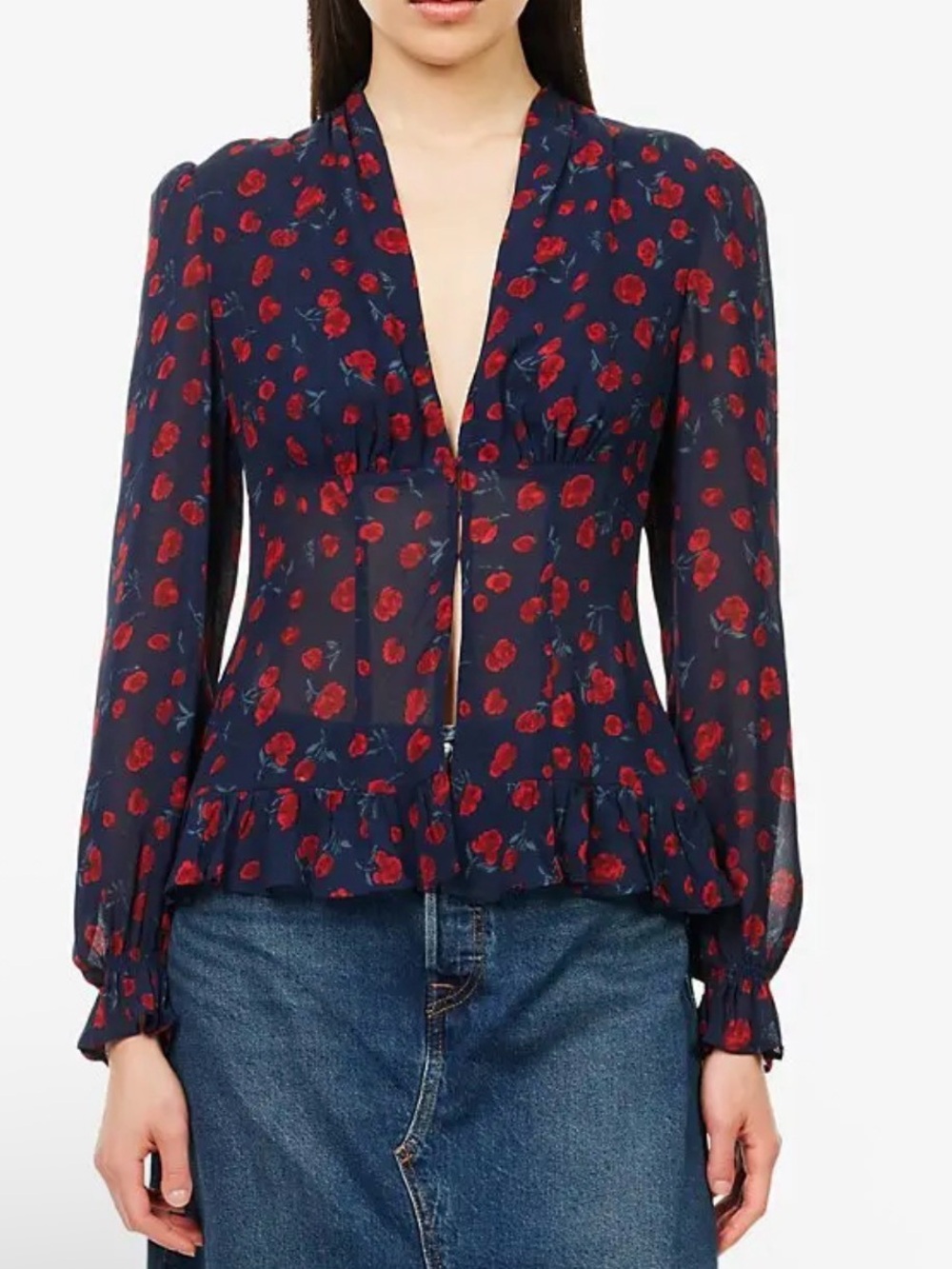Reformation x Nara Smith Maple Blouse Shirt Top Lizzie Size 4 New With Tags